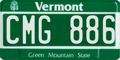 VT license plate CMG886