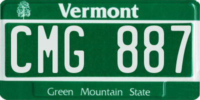 VT license plate CMG887