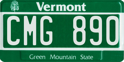 VT license plate CMG890