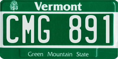 VT license plate CMG891