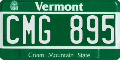 VT license plate CMG895