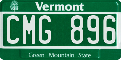VT license plate CMG896