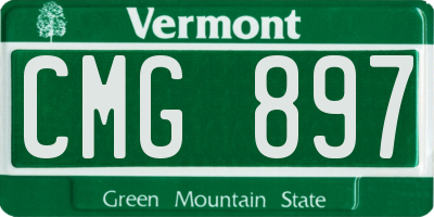 VT license plate CMG897