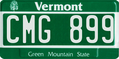 VT license plate CMG899