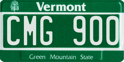 VT license plate CMG900