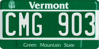 VT license plate CMG903