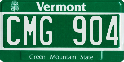 VT license plate CMG904