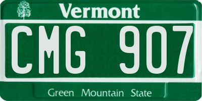 VT license plate CMG907