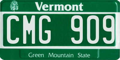 VT license plate CMG909