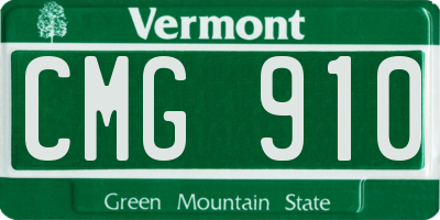 VT license plate CMG910