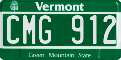 VT license plate CMG912