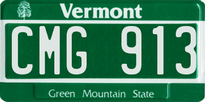 VT license plate CMG913