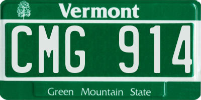 VT license plate CMG914