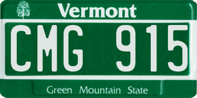 VT license plate CMG915
