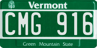 VT license plate CMG916