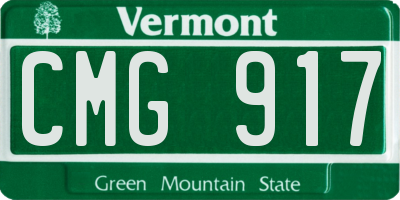 VT license plate CMG917