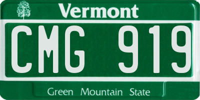 VT license plate CMG919