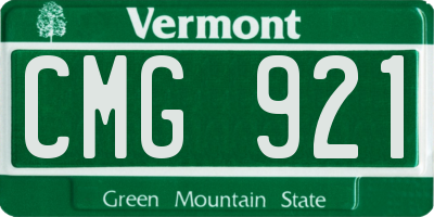 VT license plate CMG921