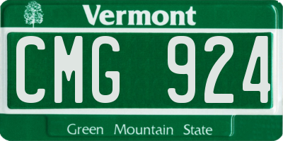 VT license plate CMG924