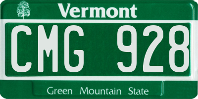 VT license plate CMG928