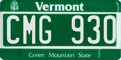 VT license plate CMG930
