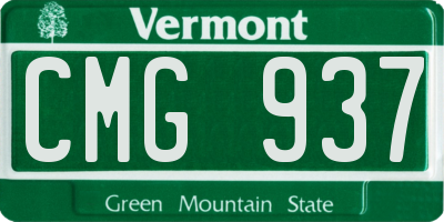 VT license plate CMG937