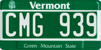 VT license plate CMG939