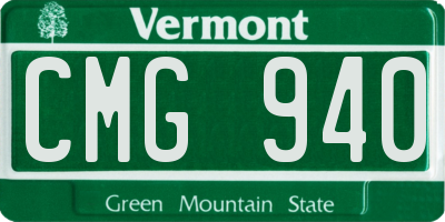 VT license plate CMG940