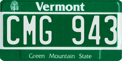 VT license plate CMG943