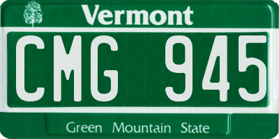 VT license plate CMG945