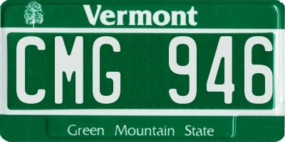 VT license plate CMG946