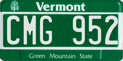 VT license plate CMG952