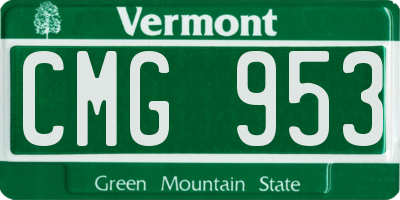 VT license plate CMG953