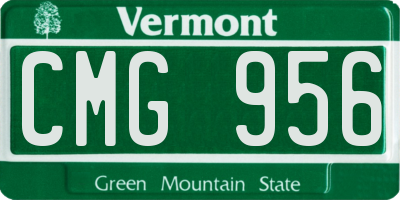 VT license plate CMG956