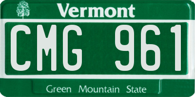 VT license plate CMG961