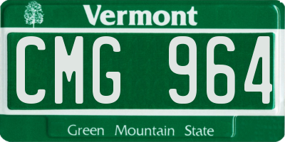 VT license plate CMG964