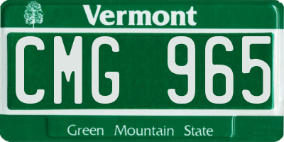 VT license plate CMG965