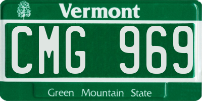 VT license plate CMG969