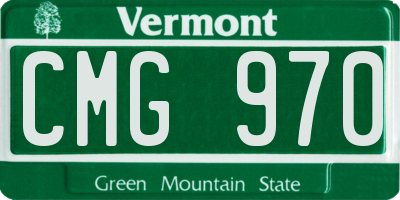 VT license plate CMG970