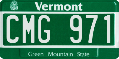 VT license plate CMG971