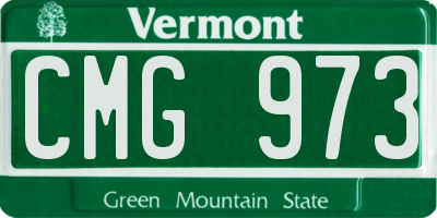 VT license plate CMG973