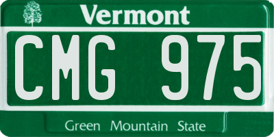 VT license plate CMG975