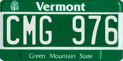 VT license plate CMG976