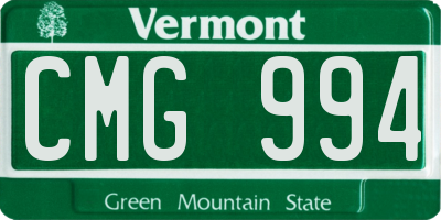 VT license plate CMG994