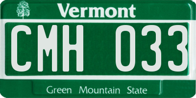 VT license plate CMH033
