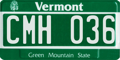 VT license plate CMH036