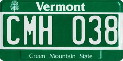 VT license plate CMH038