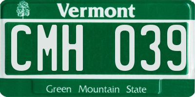 VT license plate CMH039