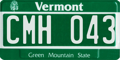 VT license plate CMH043