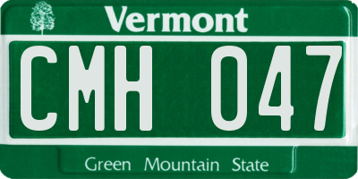 VT license plate CMH047